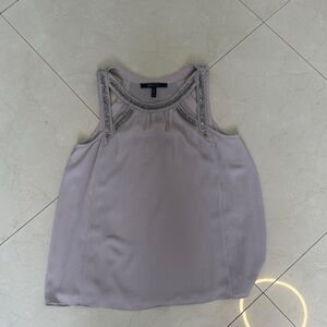 BCBGMaxAzria Embellished Blouse - Light Gray